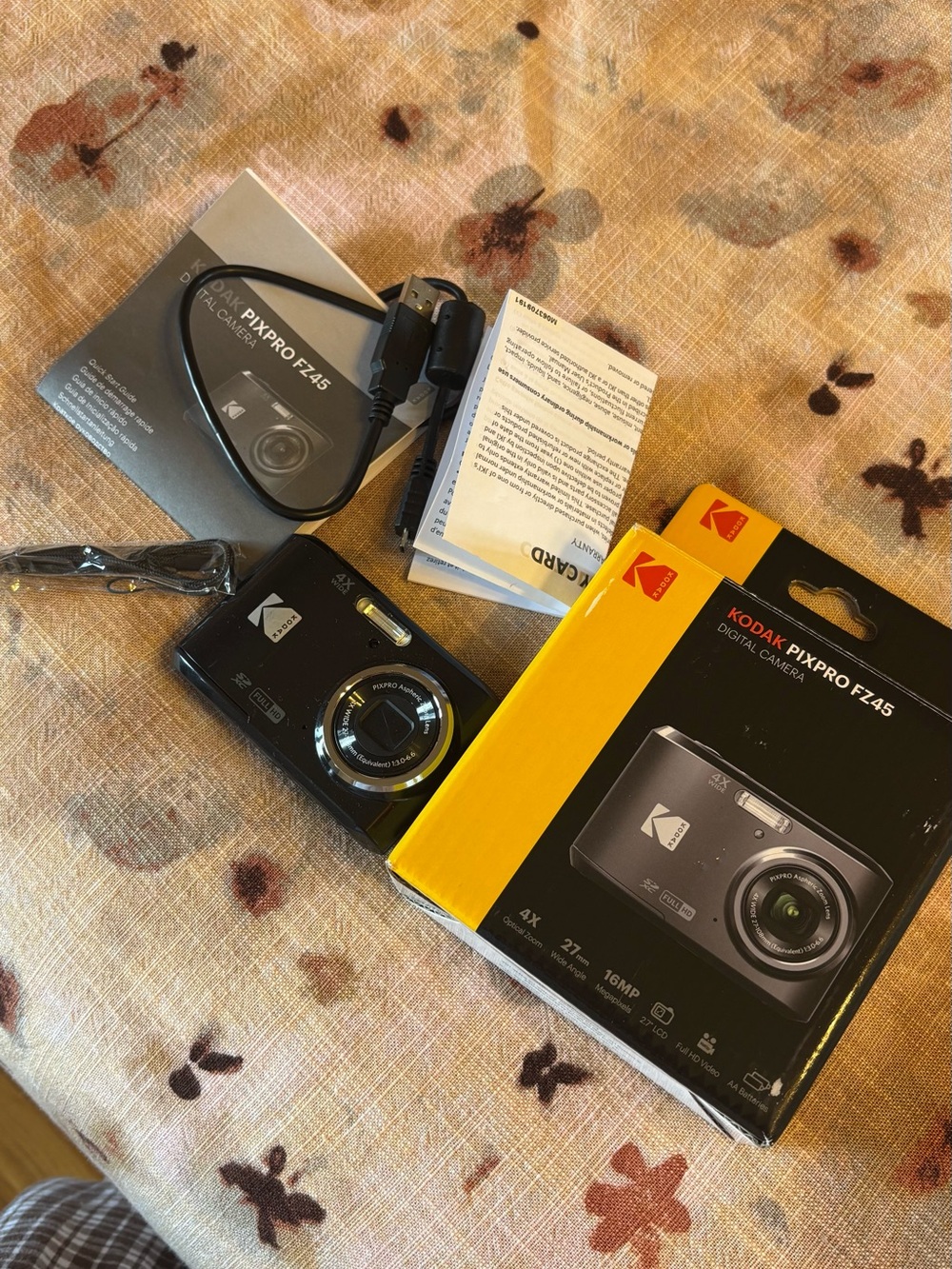 Kodak PIXPRO FZ45 Digital Camera in Black with Yellow Box